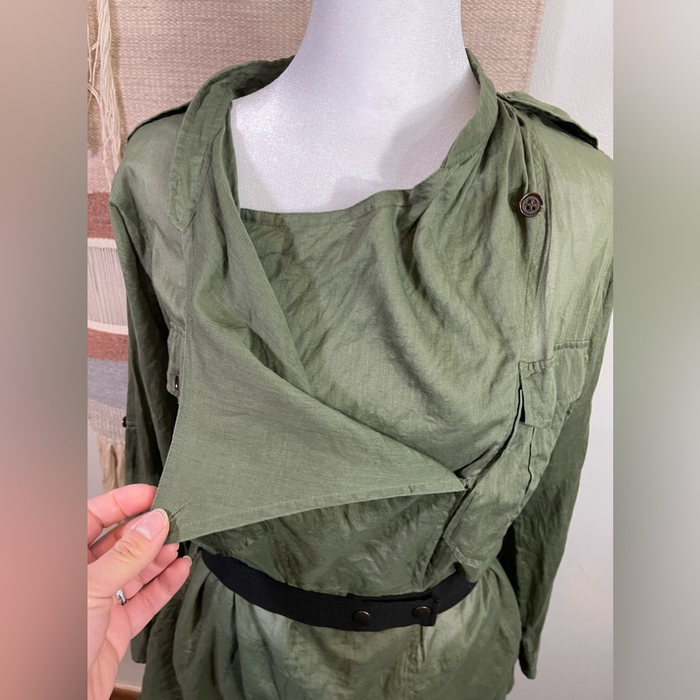 Isabel Marant Etoile Green Crowl Neck Cotton Mini Dress S - Picture 10 of 12